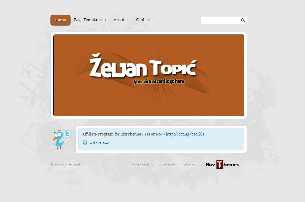 Business Card WordPress Theme BizzThemes