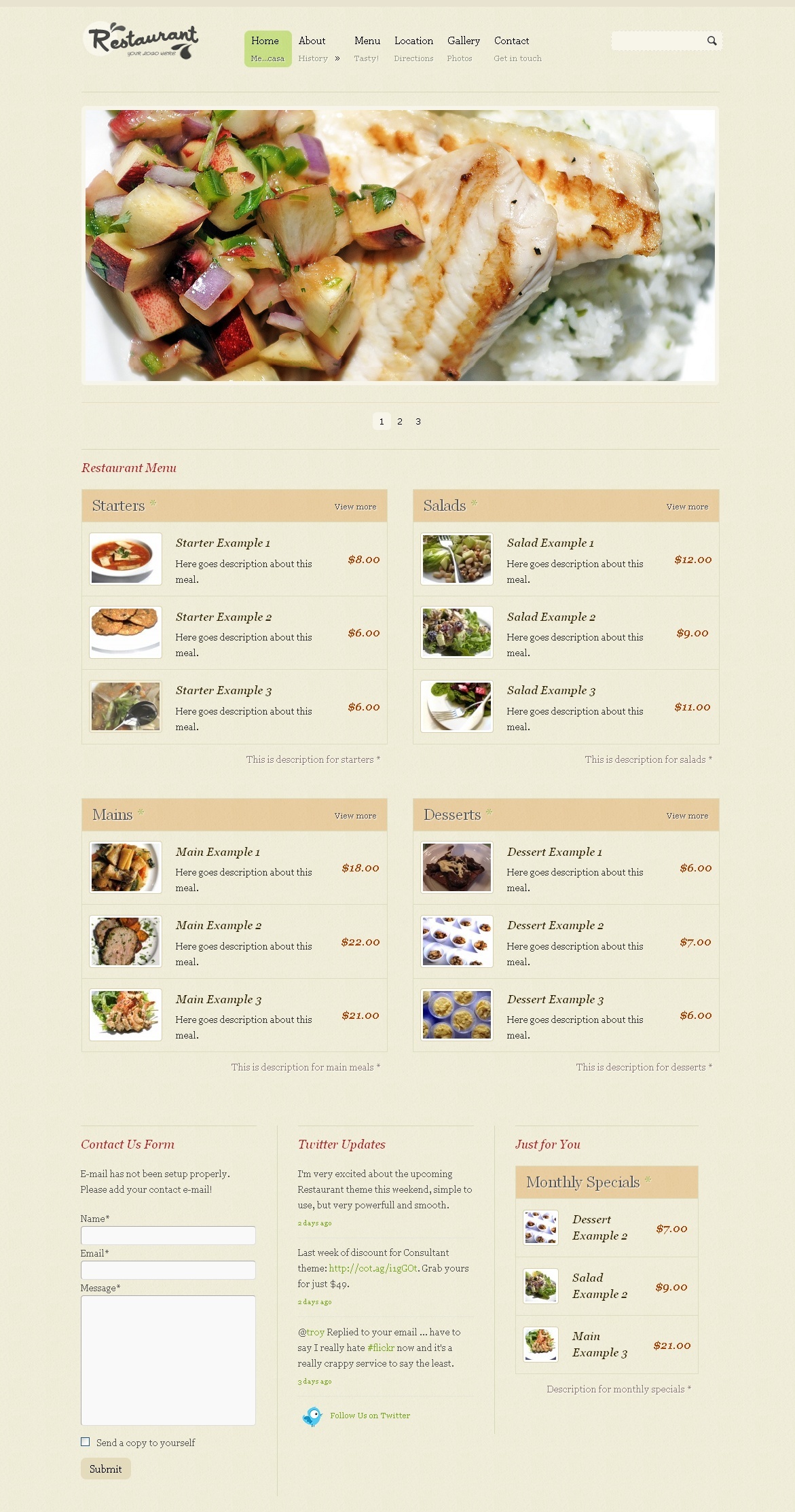 WordPress Restaurant Theme